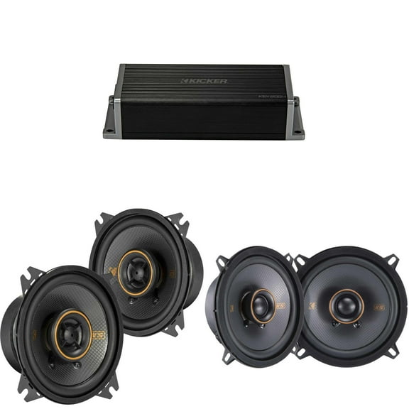 Kicker 47KEY2004 4-Channel DSP Smart Amp w/ 51KSC 4" & 5.25" Audio Upgrade Bundle