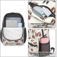 thumbnail image 4 of Boston Terrier and Floral Cream Pattern 17" School Backpacks for Teens,Waterproof Oxford Fabric,S-Shape Padded Straps for School,Travel,Hiking,Camping, 4 of 6