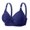 Blue, variant on Womens Wireless Bras Comfortable Push Up Non Steel Hoop Gathered Middle Button Breastfeeding Breathable Elastic Underwear Daily Bra