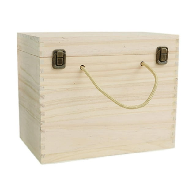 Caja de caja de botella de vino de madera con tapa y mango, sostén rústico portátil 6 botellas Botellas Botellas para el vino de naufragia de la casa
