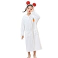 thumbnail image 2 of WOLLED 6-12Y Kids Boys Girls Flannel Robe Toddler Hooded Sleepwear Teen Rabbit Cape Bath Towel Bathrobe Thickened Soft Cute Coral Velvet Bath Towel, 2 of 9