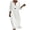 White, variant on Levmjia Women's Solid Color Midi Dress Casual V Neck 3/4 Sleeve Button Down Shirt Dress with Big Buttons Rolled Cuffs Loose Fit A Line Flare Swing Dress for Summer