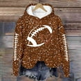 thumbnail image 5 of Arlun Game Day Sweatshirts for Women Sequin Printed Football Season Casual Hoodies Long Sleeve Loose Fit Comfort Fashion Graphic Oversized Pullover Tops Fall Clothes Brown6 L, 5 of 5