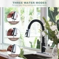 thumbnail image 3 of Wowow Kitchen Faucets for Sink 1 or 3 Hole, High Arc Stainless Steel Kitchen Sink Faucet with Sprayer, Polished Chrome and Black Faucet for Kitchen RV Laundry Sinks, 3 of 7