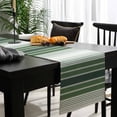thumbnail image 4 of Dark Green Ombre Stripe Cotton Linen Small Table Runner 13 x 48 inch Farmhouse Simple Striped Non-slip Rectangular Dining Table Decor for Wedding Party Holiday Dinner, 4 of 8