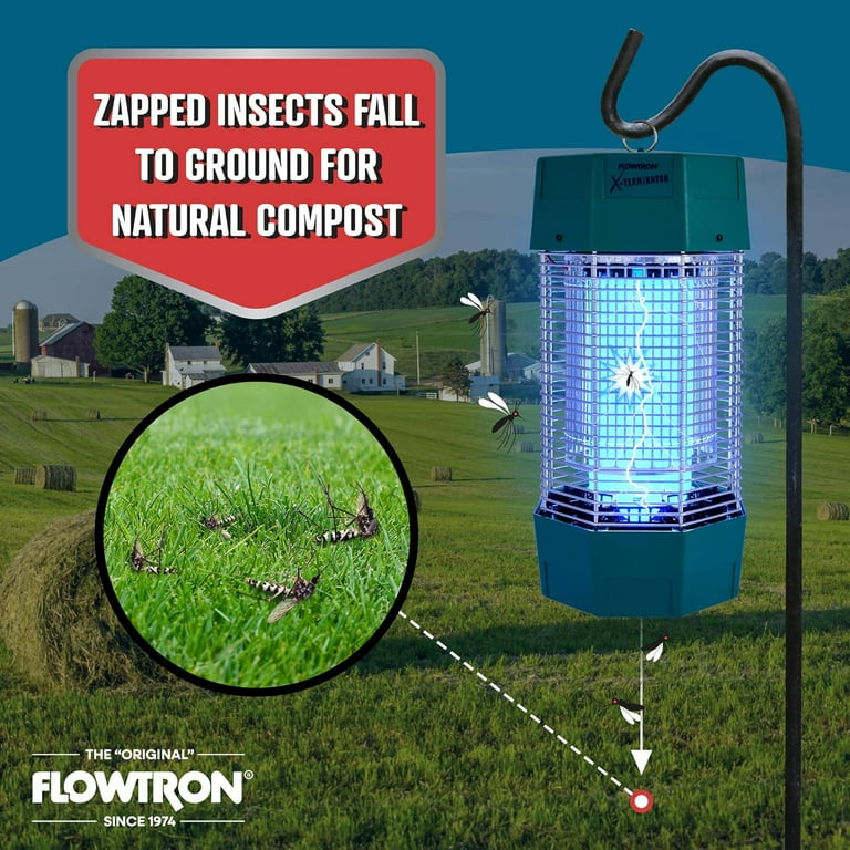 Flowtron 2 Acres Electric Bug Zapper, 120W UV Light & Dual Lure