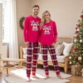thumbnail image 5 of Family Matching Christmas Pajamas Deer Print Long Sleeve Tops Plaid Pants Sleepwear Set, 5 of 7