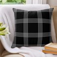 thumbnail image 3 of Pillow Covers 18x18 Set of 2, Black Checkered Throw Pillow Covers Decorative Couch Cushion Cover, Farmhouse Buffalo Plaid Modern Microfiber Soft Square Pillowcases for Bedroom Living Room Sofa, 3 of 9