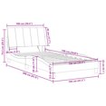 thumbnail image 4 of vidaXL Bed Frame with LED Lights Dark Grey 100x190 cm Velvet, 4 of 5
