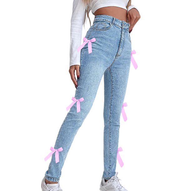 Pantalones casuales para mujer con detalle de lazo lateral: corte ajustado, versátiles y modernos, poliéster y algodón, lavables a máquina