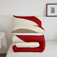 thumbnail image 5 of Homewish Abstract Wave Lines Full Size Comforter Sets,Mid Century Modern Bedding Comforter Set,Red,Reversible,3pcs,1 Comforter and 2 Pillowcases, 5 of 7