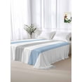 thumbnail image 5 of Light Blue Grey Stripe Twim XL Size Flat Sheet, Wrinkleproof & Fadeproof Cooling Flat Bed Sheet Only, Modern Farmhouse Vertical Striped Breathable Soft Bedding Top Sheets 66 x 102 Inches, 5 of 8