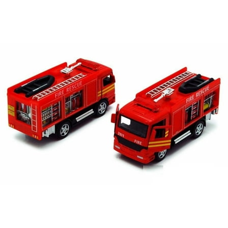 New 5" Kinsfun Rescue Fire Engine Emergency Truck Diecast Model Toy Car