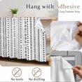 thumbnail image 5 of White Boho Cabinet Curtains 35"W x 35"L, Country Abstract Black Geometric Striped Sink Skirt for Bathroom Vanity Kitchen Self Adhesive, Dust-Proof Privacy Curtain for Shelves Closet Laundry Pantry, 5 of 9
