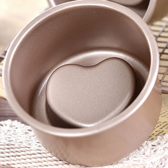 Homoyoyo 4-Piece Heart Shaped Cake Molds Nonstick Assorted Colors for Baking Families and Parties