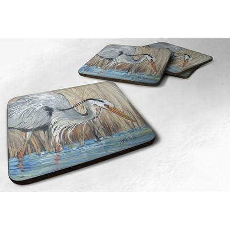 

Carolines Treasures JMK1228FC Blue Heron Foam Coaster Set of 4 3 1/2 x 3 1/2 multicolor