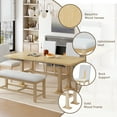 thumbnail image 5 of Harper & Bright Designs 6 Pieces Dining Table Set with Bench for 6, Kitchen Table Set with Storage Drawer and 4 Upholstered Dining Chairs, Natural+Beige, 5 of 16