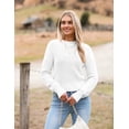 thumbnail image 3 of Zeagoo Women' Fall Crewneck Cropped Sweater Trendy Long Sleeve Ribbed Knit Pullover Jumper Tops, 3 of 6