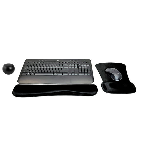 Logitech MK540 Advanced Wireless Keyboard & Mouse Combo Travel Home Office Active Lifestyle Must-Have Modern Bundle with Mini Portable Wireless Bluetooth Speaker, Gel Wrist Pad & Gel Mouse Pad