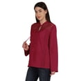 thumbnail image 5 of Moomaya Womens Mandarin Collar Tunic Full Sleeve Summer Plain Cotton Top, 5 of 7