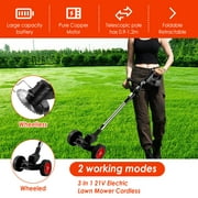 JahyShow Cordless Weed Trimmer with 2 Rechargeable Batteries - Efficient Grass and Weed Cutting for Garden and Yard Maintenance