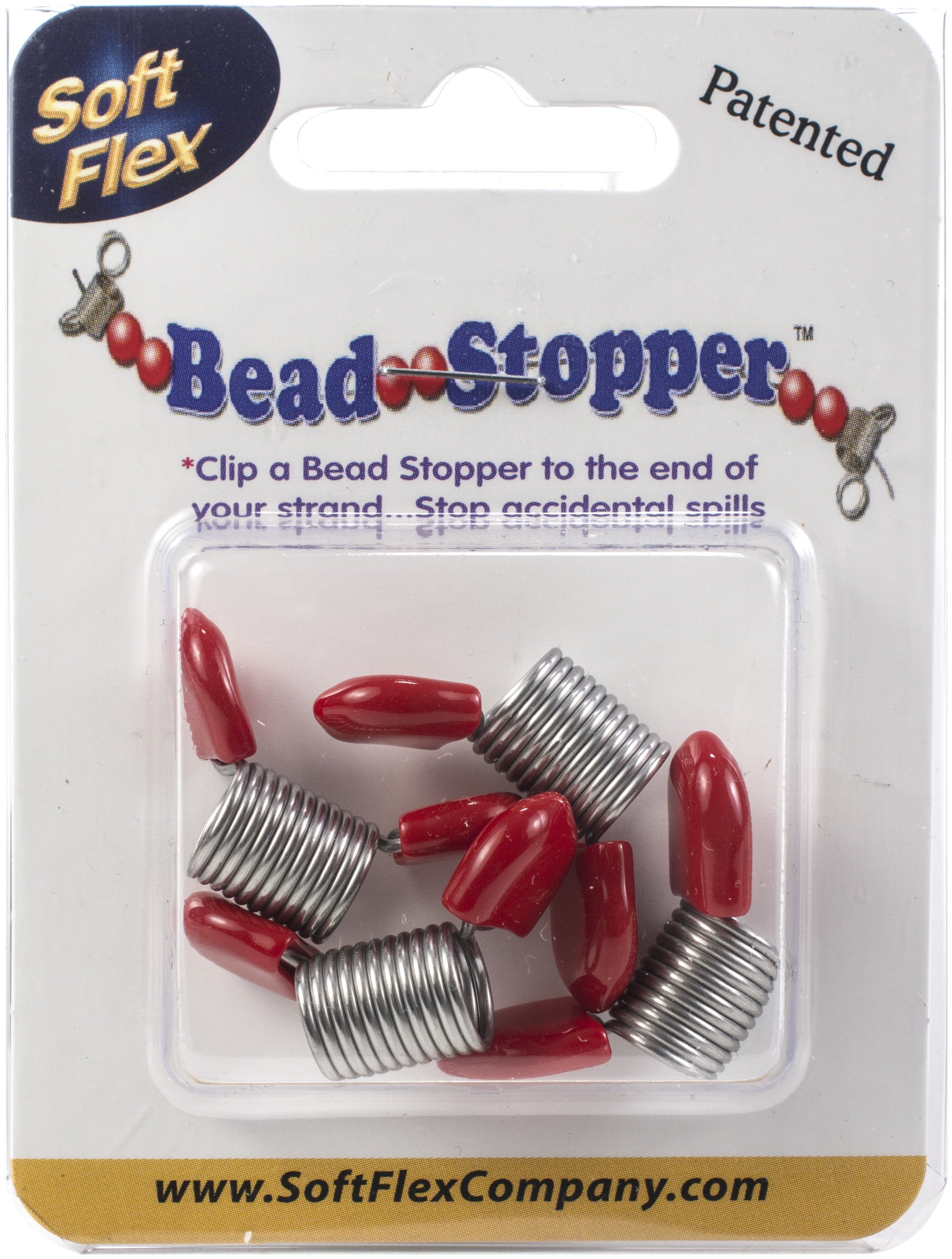 Bead Stopper 4/pkg, Plastic Topped Metal