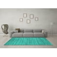 thumbnail image 3 of Ahgly Company Machine Washable Indoor Round Abstract Turquoise Blue Contemporary Area Rugs, 7' Round, 3 of 4