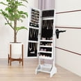 thumbnail image 4 of Costway Mirror Jewelry Cabinet Armoire Storage Organizer Shelf Rack White, 4 of 10