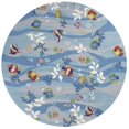 thumbnail image 1 of HomeRoots 353070 Tapis Rond en Polyester Bleu de 7 Pi 6 Po, 1 of 1