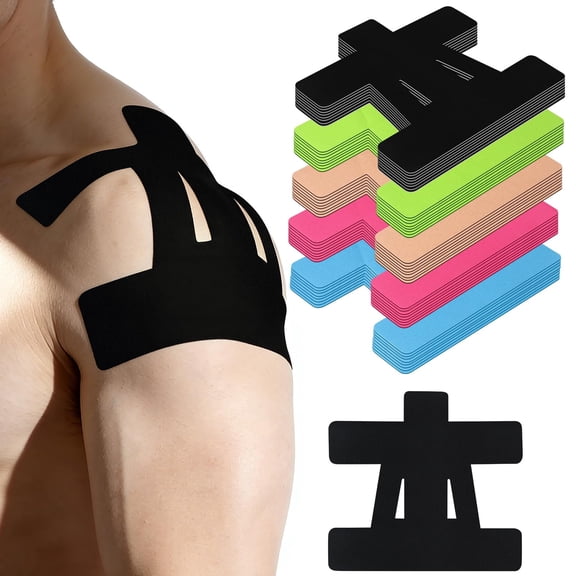Kinesiology Tape for Shoulder,Shoulder Pain Relief Athletic Tapes, Shoulder Support & Stability Precut Strips, Waterproof & Elastic, Breathable Hypoallergenic Latex-Free 10PCS