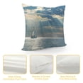 thumbnail image 4 of Chilfamy Sailboat Ocean Sun Beams Pillow Covers for Couch Sofa Indoor Outdoor Pillow Case Aesthetic Decorative Summer Throw Pillow Cover 1PC 18x18in, 4 of 5