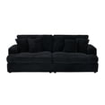thumbnail image 3 of Newboti 79.3" long, corduroy sofa with 4 matching pillows, stylish design spacious and comfortable 3-seater sofa suitable for modern living room, black 56295134045082, 3 of 8