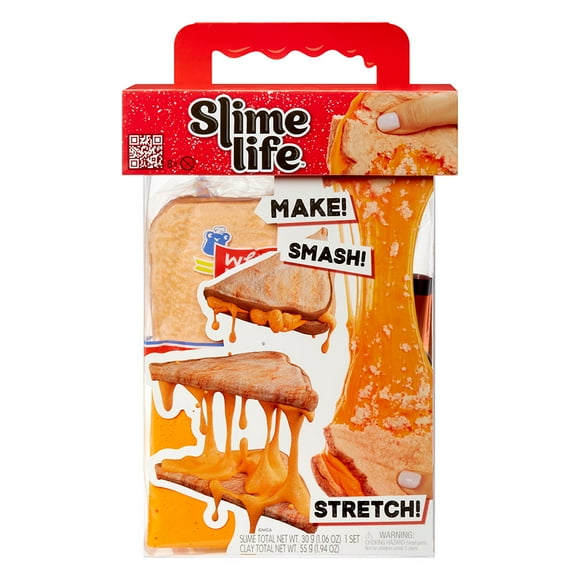 Slime Life Grilled Cheese with Chips DIY Slime Kit - Unboxing Ingredients to Make, Smash, and Stretch Your Food Slime, Ages 8+