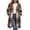 Khaki, variant on Women's Wool Blend Plaid Hooded Jacket Zip Up Long Sleeve Mid Length Outer Coat with Pocket Casual Loose Fall Winter Street Outerwear Wine