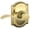 Bright Brass, variant on Schlage Lock Company Camelot Trim with Accent Hall and Closet Lever, Satin Nickel (F10 ACC 619 CAM)