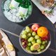 thumbnail image 1 of Cesta portátil de picnic con asa - Contenedor de gran capacidad para almacenar alimentos para frutas, aperitivos y vino - 21x21x10,5cm - PET verde y transparente, 1 of 6