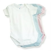 Baby Jay 100% Cotton Short Sleeve Snap Crotch One-Piece Onesie Bodysuit (18-24 Months, Blue)