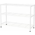 thumbnail image 1 of Standing Shelving Units, 36" W x 14" D x 32" H Metal Storage Shelves, Adjustable Carbon Steel Wire Shelving Rack Display Shelf for Garage Bathroom Kitchen Home Office (3-Tiers, White), 1 of 6