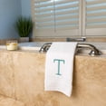 thumbnail image 6 of Decorvo Teal and White Bathroom Hand Towel - Monogrammed Luxury Hotel Quality Decorative Towel - GOTS Organic Certified - Pack of 2, Letter T, 6 of 7