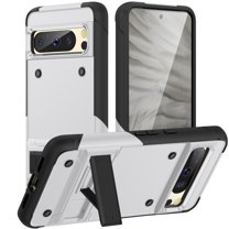 ELEHOLD Rugged Case for Google Pixel 8 Pro,Hybrid Military Grade Drop Protection Built-in Hidden Kickstand Shockproof Armor Cover for Google Pixel 8 Pro,White