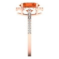 thumbnail image 3 of 2.27 ct Oval Cut Simulated Red Diamond Solitaire with Accents Engagement Ring for Women in 18K Rose Gold, 3 of 5