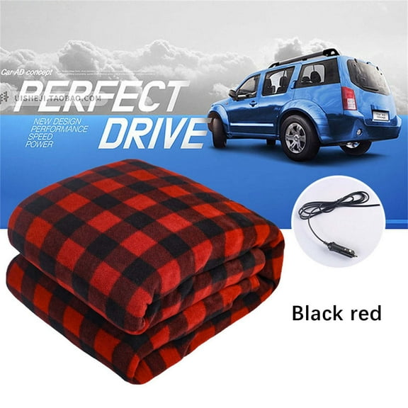 Qocolhg Electric Heated Blankets, 12V Electric Car Heating Blanket Fleece Blanket for Winter Cold Weather Car Travel and Camping Use, Christmas Gifts for Kids Women Men, 43x59 Inch