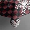 thumbnail image 5 of Red and Black Checkered Christmas Snowflake Pattern Square Tablecloth,Waterproof Square Table Cover,Wipeable Spillproof Washable Table Cover for Home Kitchen Party Decor 52"x52"(132x132cm), 5 of 6