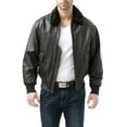 thumbnail image 3 of Landing Leathers Men Navy G-1 Leather Flight Bomber Jacket, 3 of 6