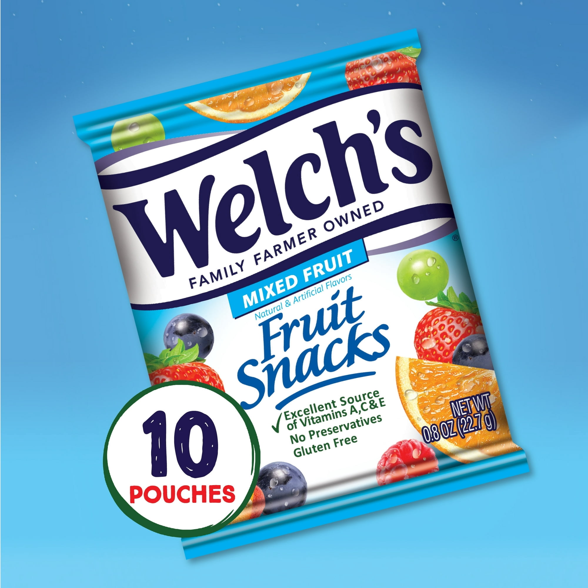 Welch's, Made With Real Fruit Fruit Snacks, Mixed Fruit, .8 oz, 10 Count(pack of 4)