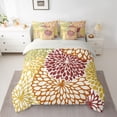 thumbnail image 2 of Homewish Dahlia 7pcs Bedding Comforter Set,Retro Flower Queen Bedding Sets,Orange Yellow Queen Sheet Sets For Men Women,Breathable Home Decor Reversible, 2 of 8