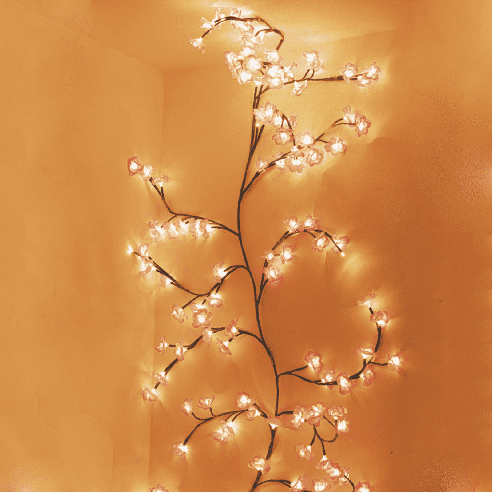 2 Pcs Cherry Blossom String Lights Vine Style String Lights Bedside And Wall Decorative Lights Led Chandelier String Lights For Bedrooms Trees And Indoor Walls Usb Powered