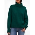 thumbnail image 2 of Suéter PRETTYGARDEN 2025 para Mujer Cuello Alto Ajuste Holgado Verde Oscuro L, 2 of 5
