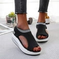 thumbnail image 4 of Anuirheih Womens Sandals Wedge Shoes, Comfortable Ankle Strap Open Toe Summer Sandals Casual Outdoor Mesh Breathable Wedges(Black), 4 of 8