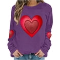 thumbnail image 4 of EchfiProm Graphic Sweatshirts for Women Valentine Pullover Holiday Long Sleeve Crewneck Heart Ladies Tops Valentine Day, 4 of 5